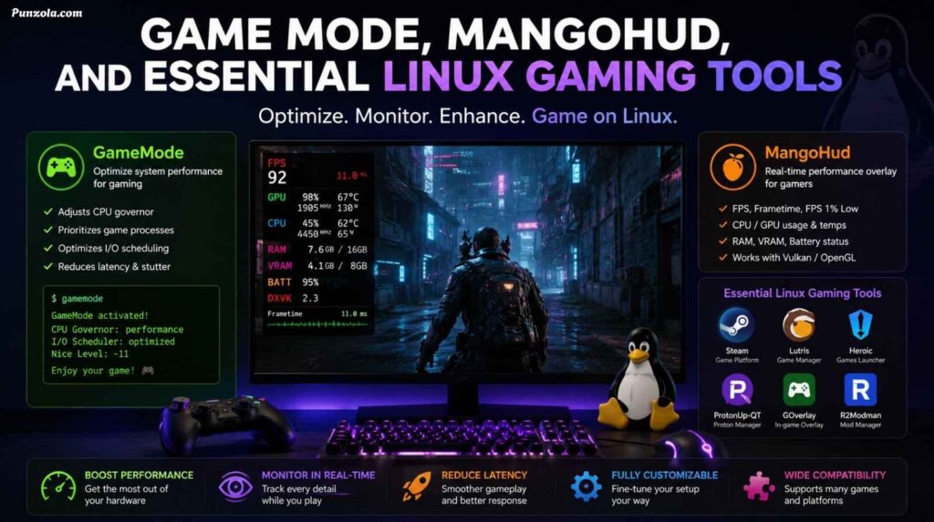 GameMode, MangoHud, and Essential Linux Gaming Tools