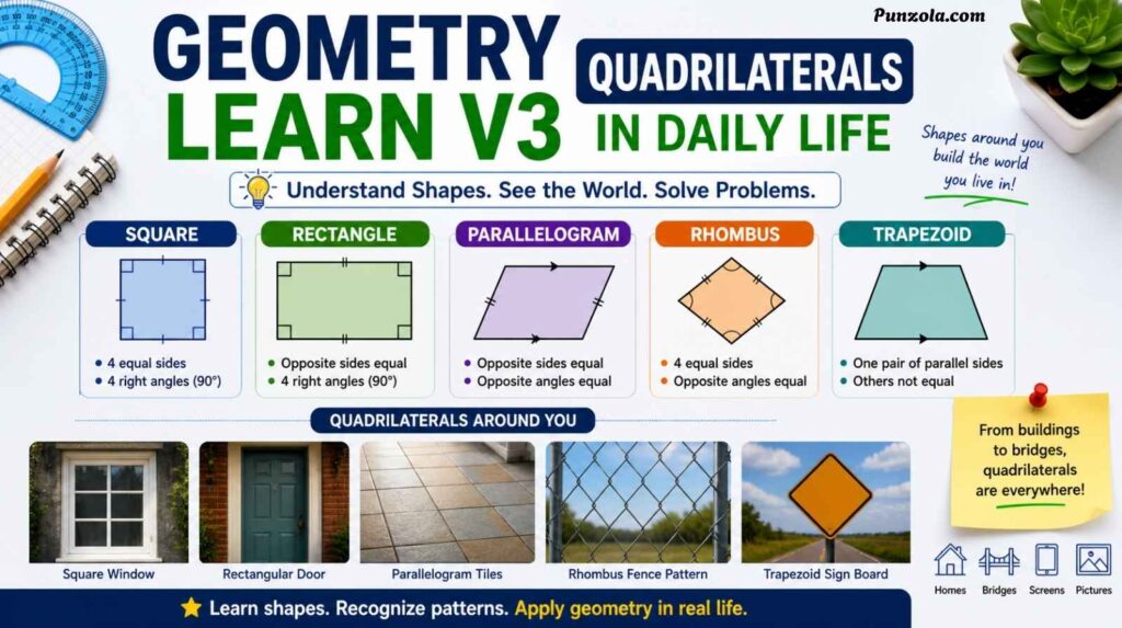 Geometry Learn V3: Quadrilaterals in Daily Life