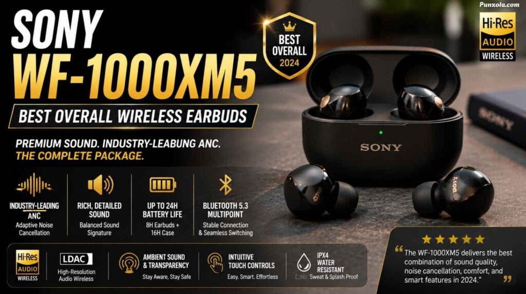 Sony WF-1000XM5 – Best Overall Wireless Earbuds